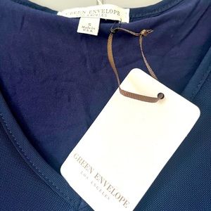 Navy blue silky sleeveless top